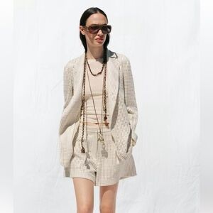 NWT Zara faux suede cut out shorts